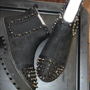 Cape Robbin Black Studded Ankle Booties